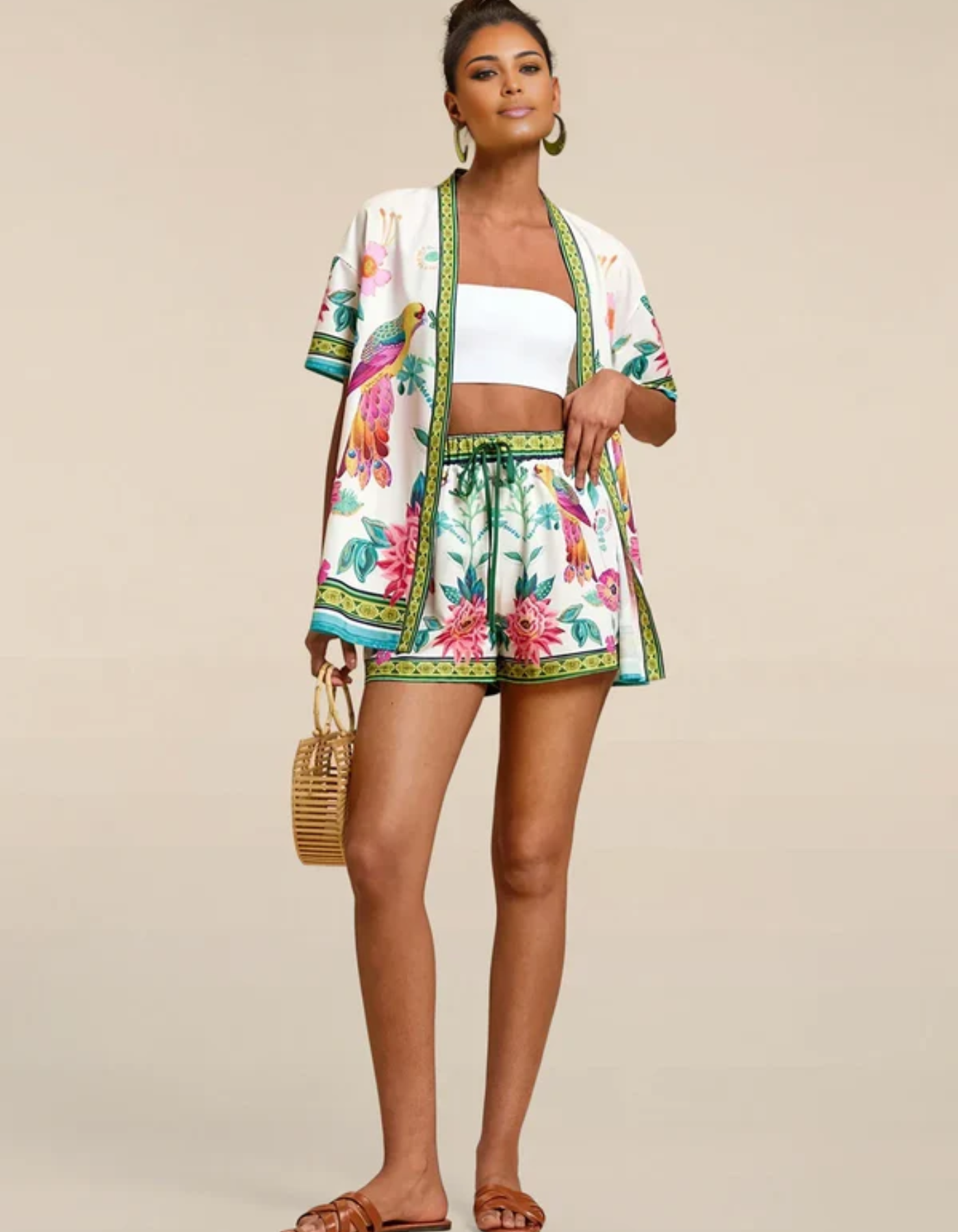 Nadia – Tropical print – Kimono set