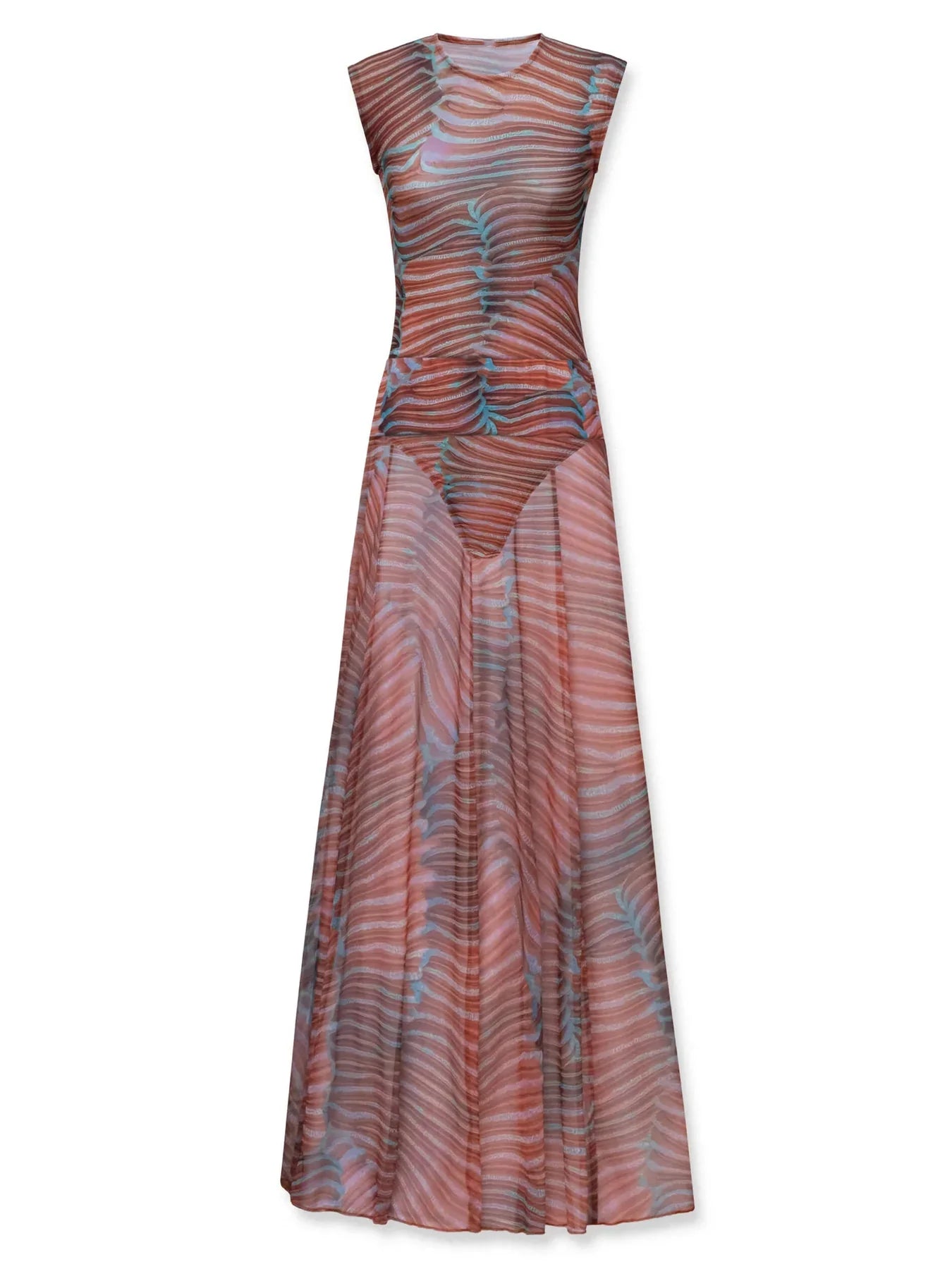 Alina – Vibrant wave print – Maxi dress set