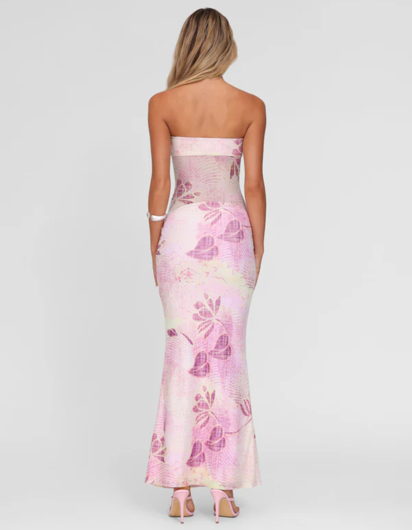 Marie – Floral print – Strapless maxi dress