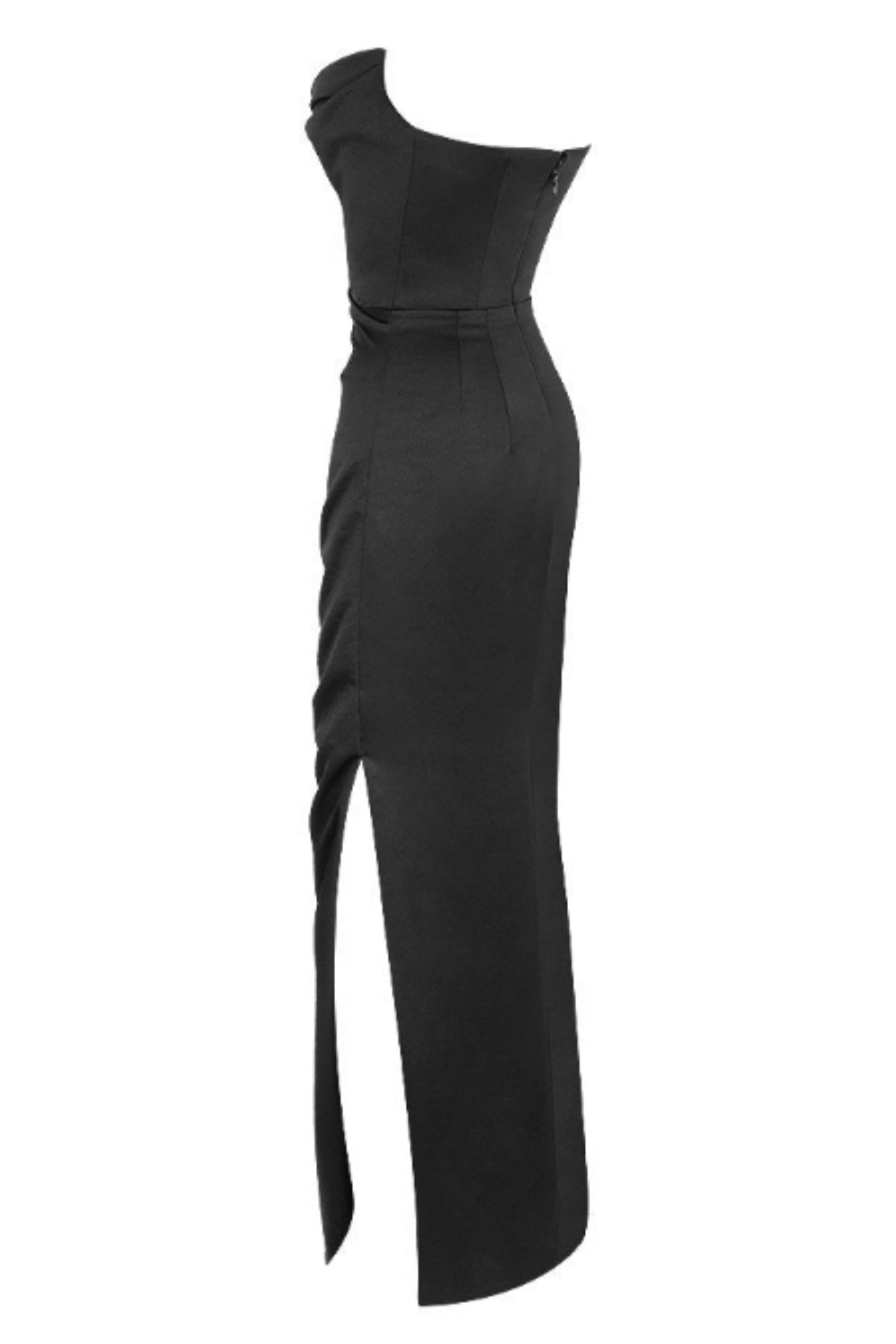 Straviana – Sleek satin drape – Strapless maxi dress