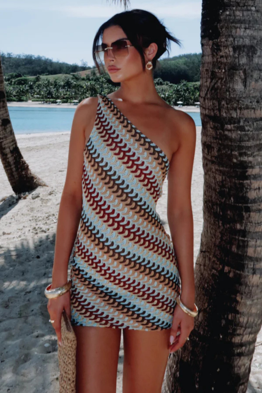 Samara – Abstract print – One-shoulder mini dress
