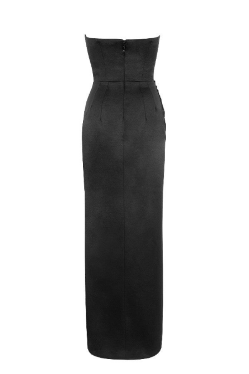 Straviana – Sleek satin drape – Strapless maxi dress