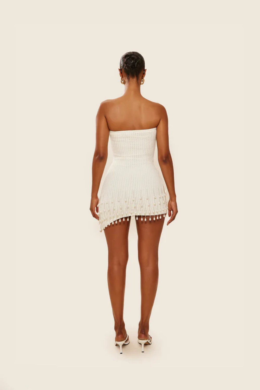 Solanette – Pearl-trim crochet – Mini dress