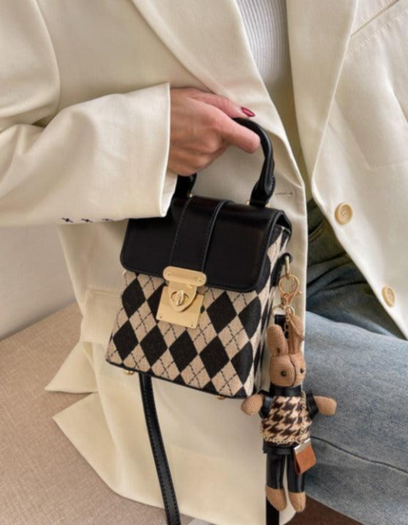 Ardenelle – Argyle flap charm – Crossbody handbag