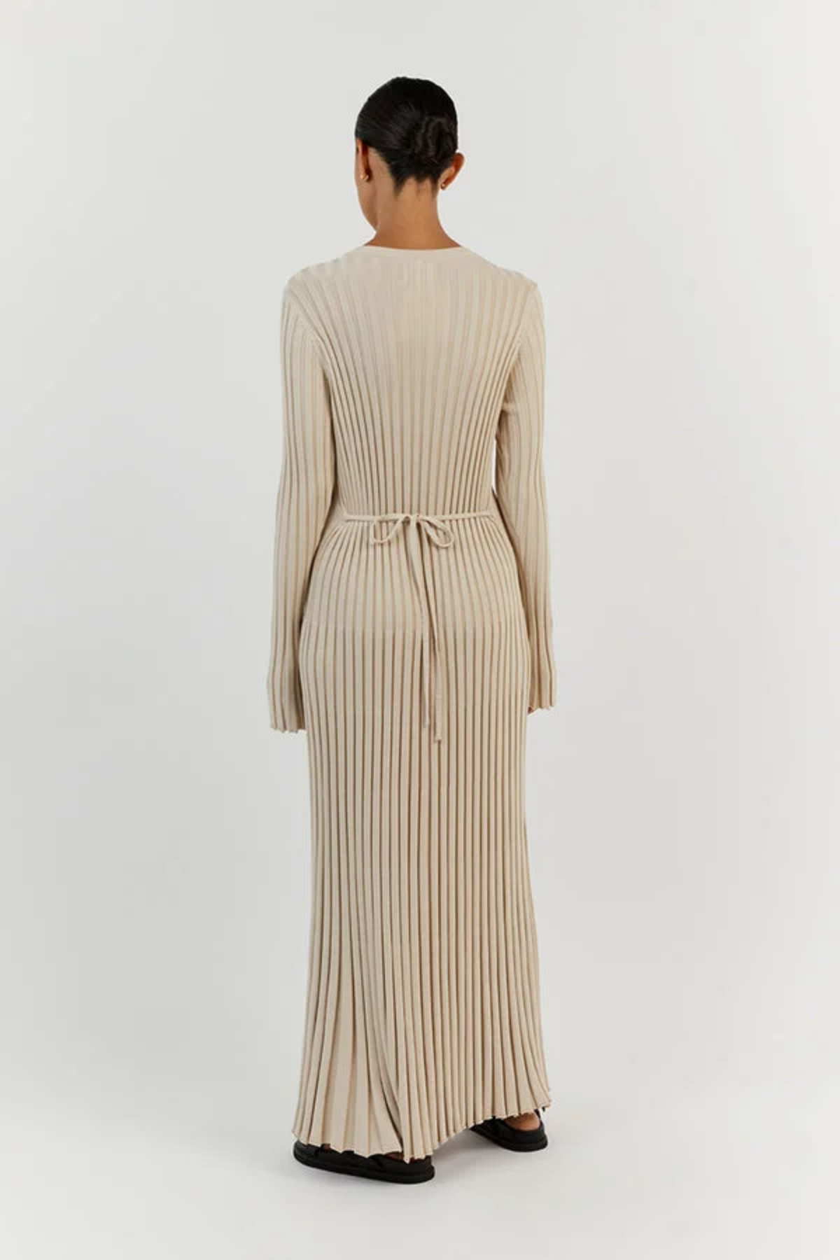 Elena – Robe côtelée confortable en tricot – Robe longue 