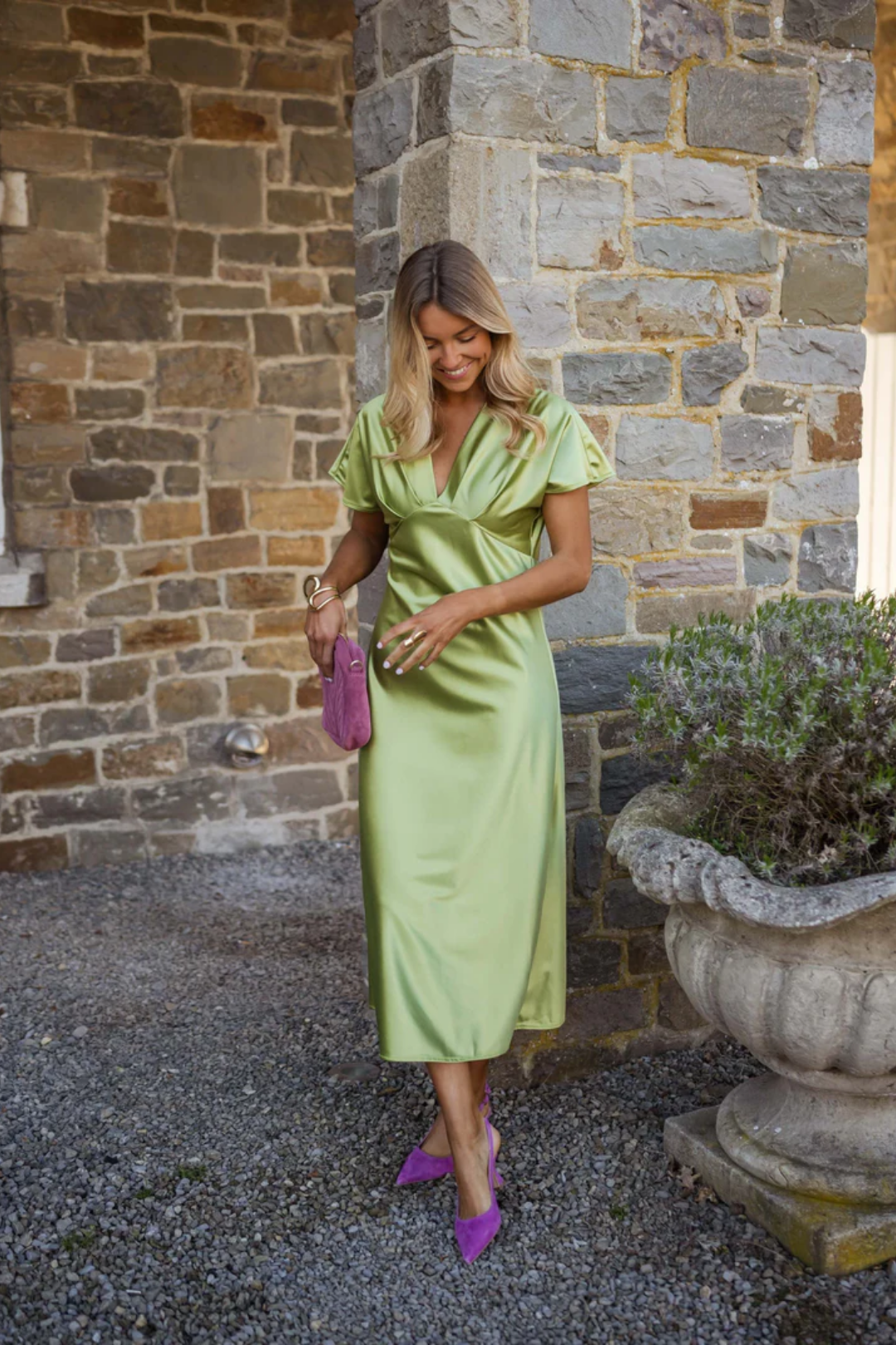 Laura – Glossy finish – Midi dress