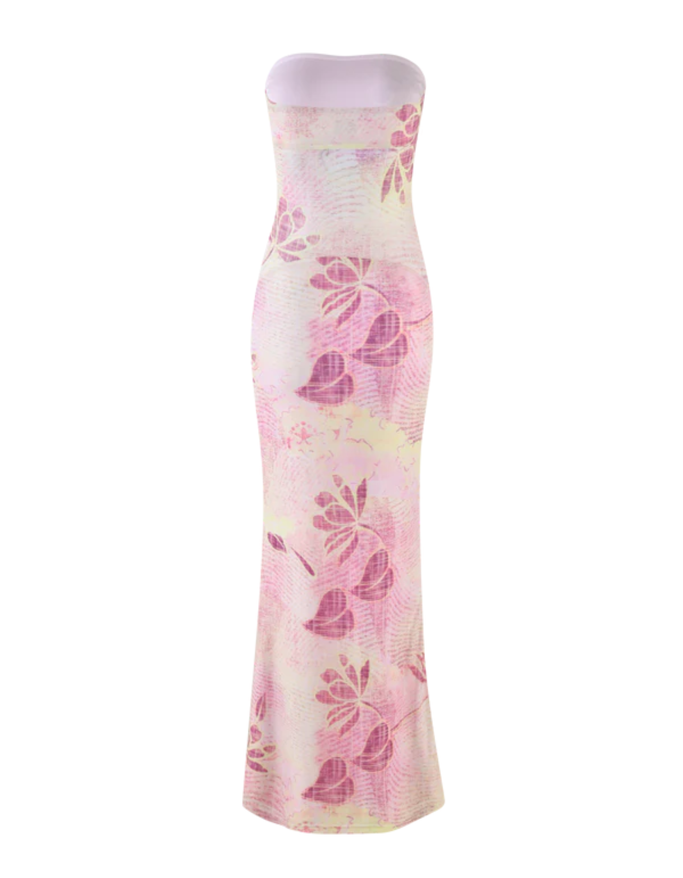 Marie – Floral print – Strapless maxi dress