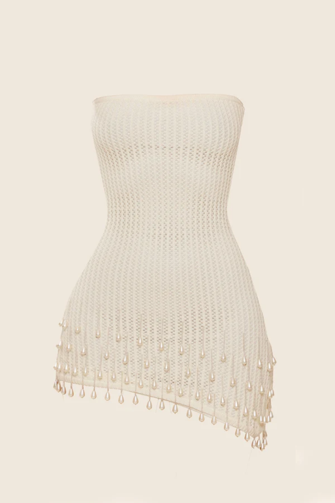 Solanette – Pearl-trim crochet – Mini dress