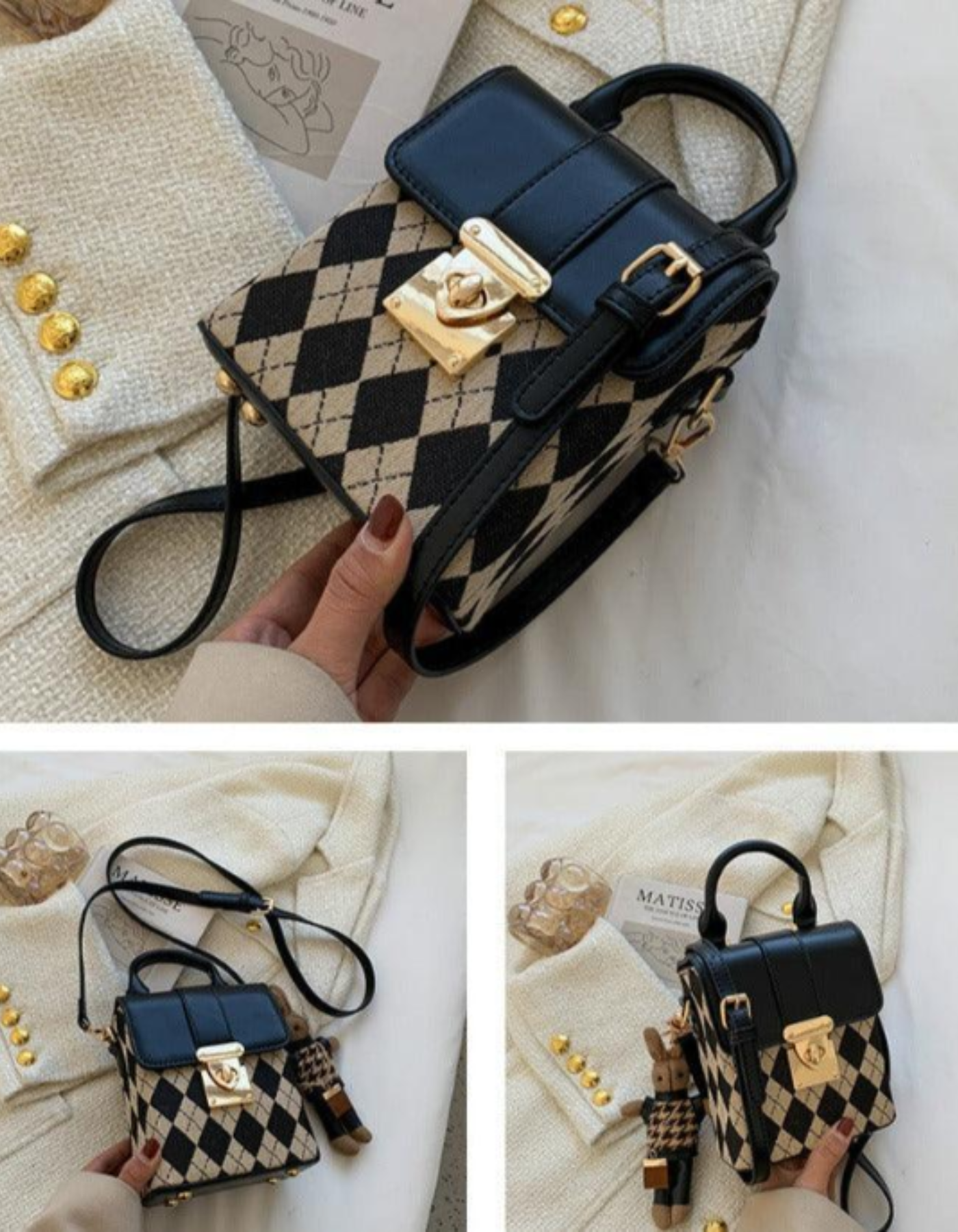 Ardenelle – Argyle flap charm – Crossbody handbag