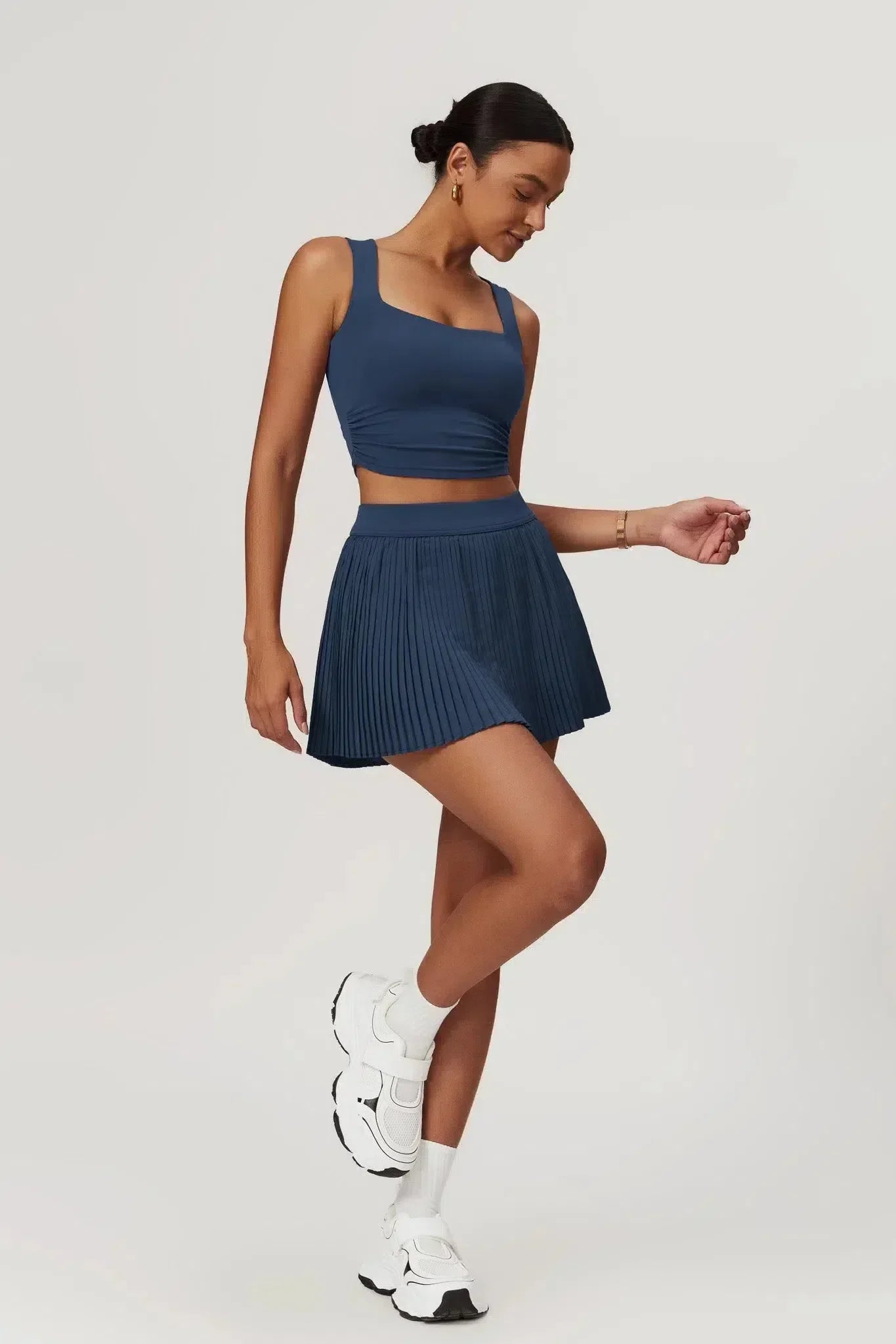 Abriana – Pleated design – Mini skirt-10174782177607-Ivory Ombre