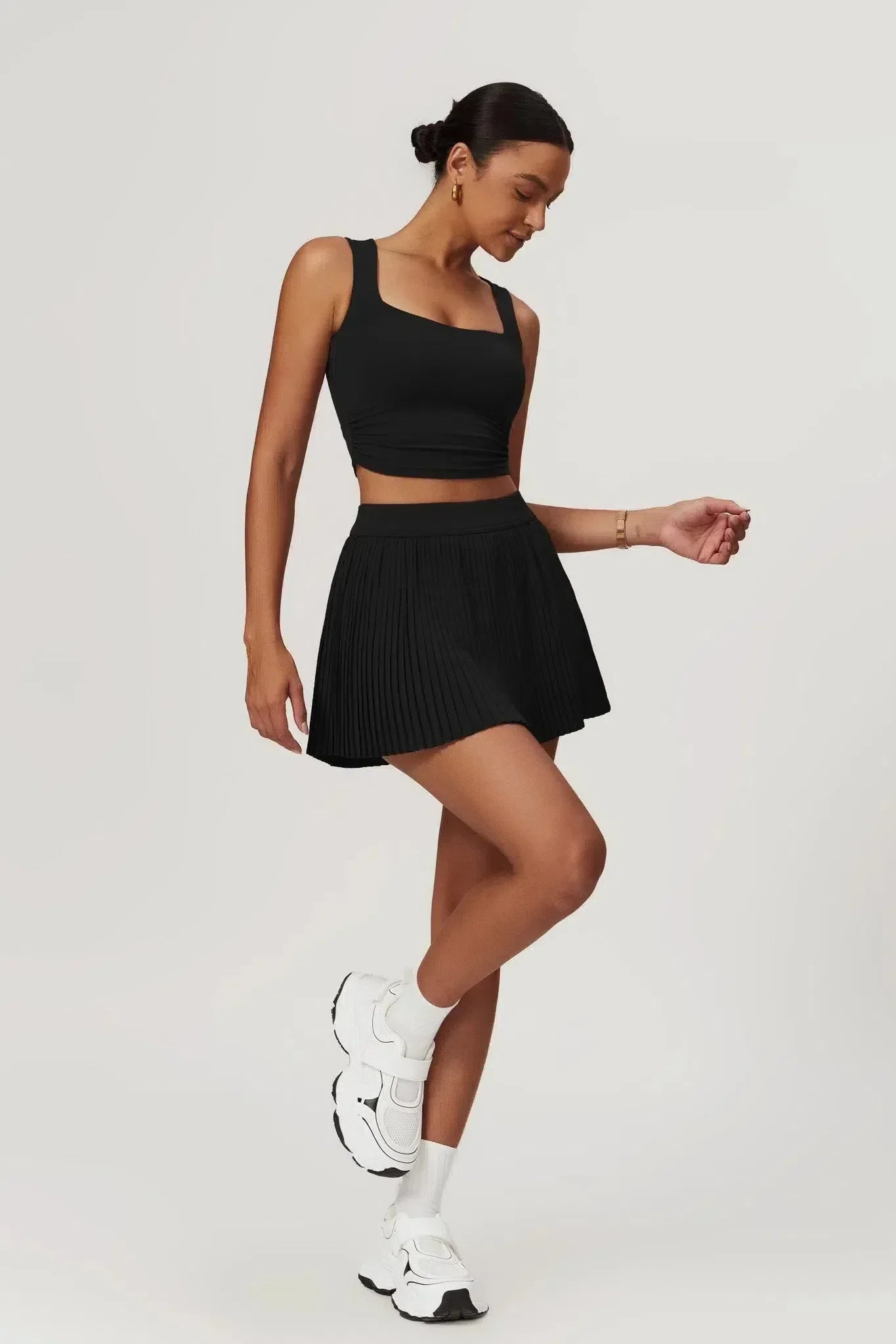 Abriana – Pleated design – Mini skirt-10174782177607-Ivory Ombre