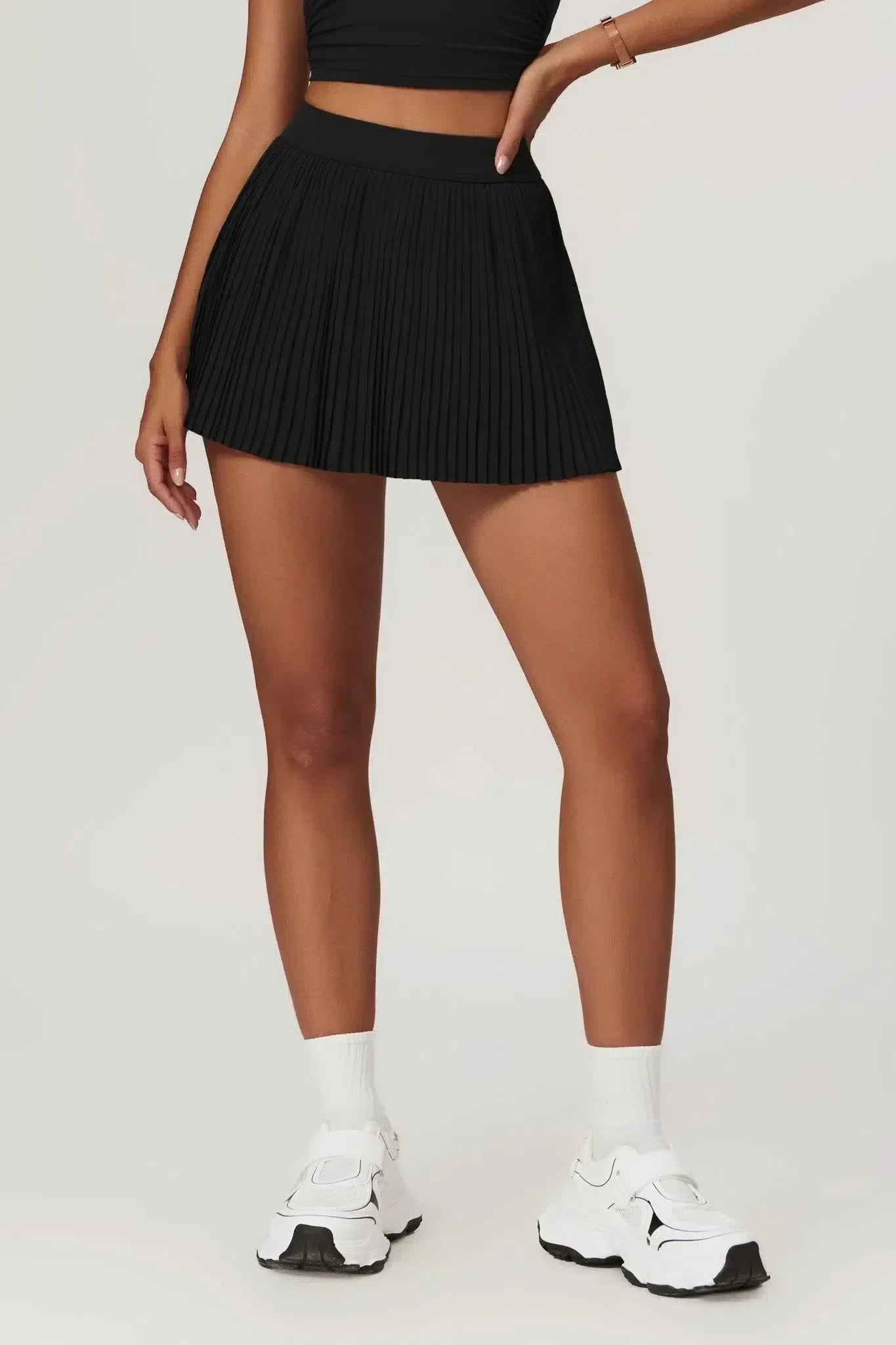 Abriana – Pleated design – Mini skirt-10174782177607-Ivory Ombre