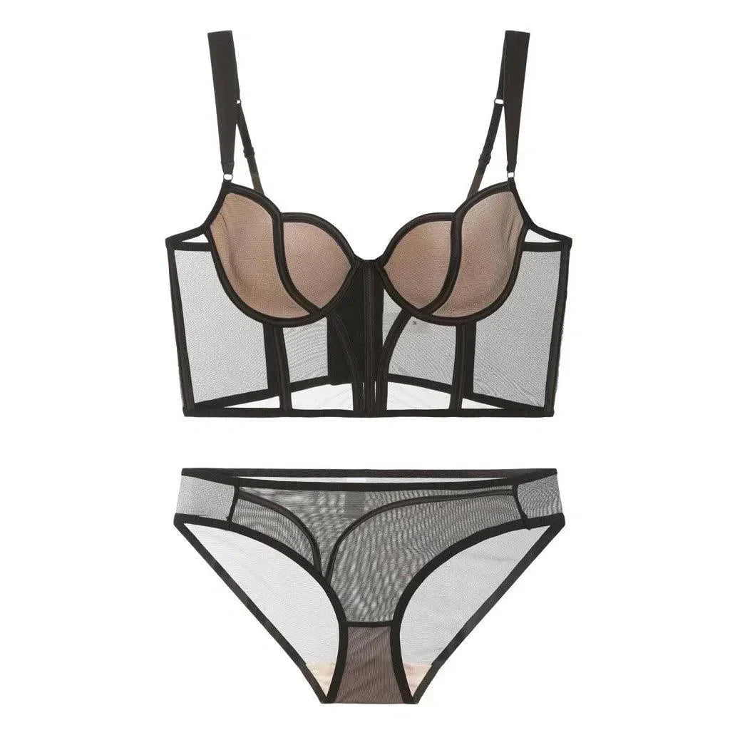 Alida – Sheer bodice – Corset and panty set-10174861574471-Ivory Ombre