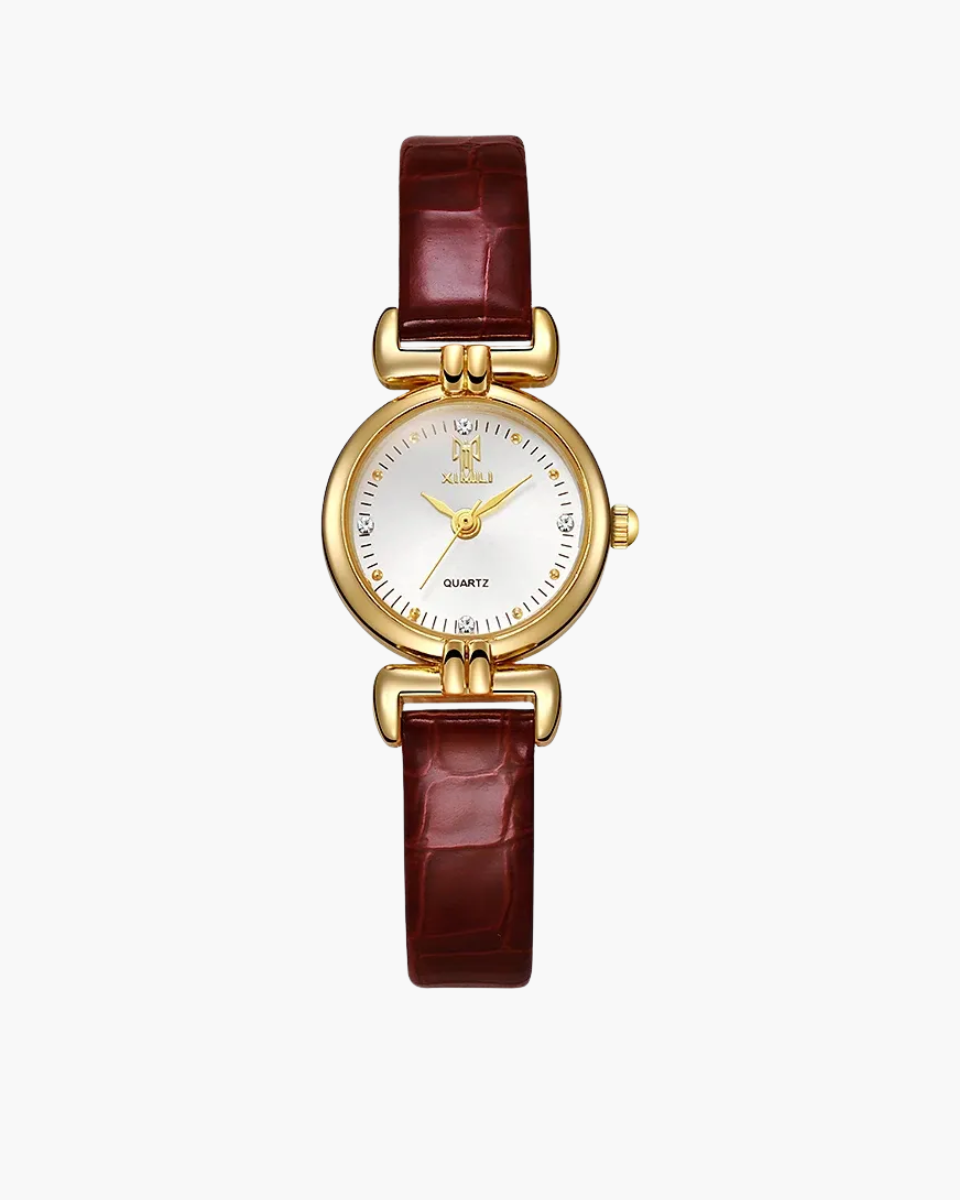 Amélisse – Bordeaux leather – Wristwatch-10173355524423-Ivory Ombre