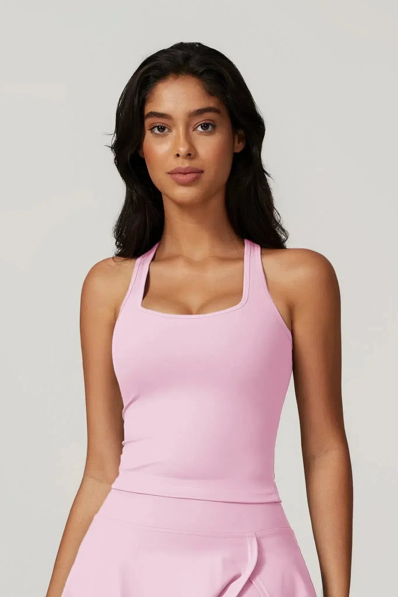 Annika – Square neckline – Sleeveless top-10174780309831-Ivory Ombre