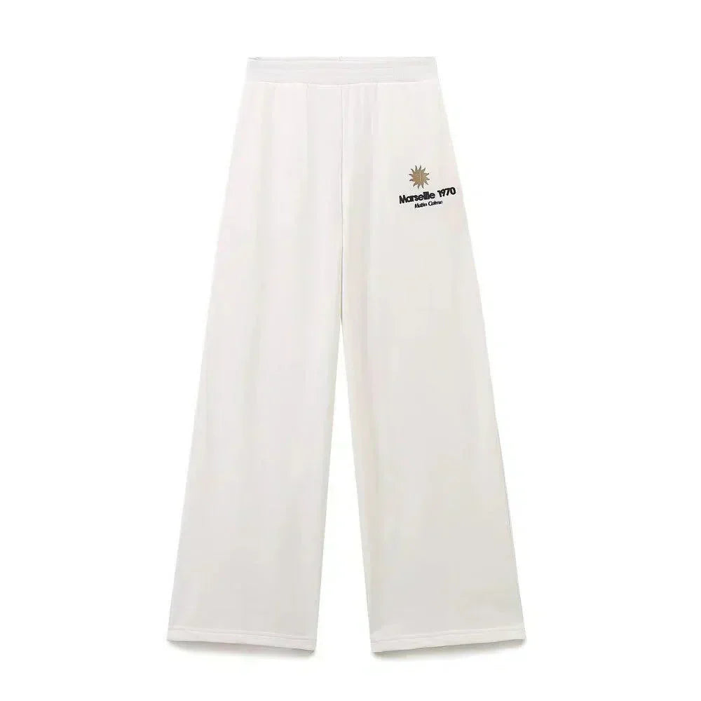 Antoinette – Crew neck sweatshirt – Wide pants – Marseille lounge set-10174845387079-Ivory Ombre