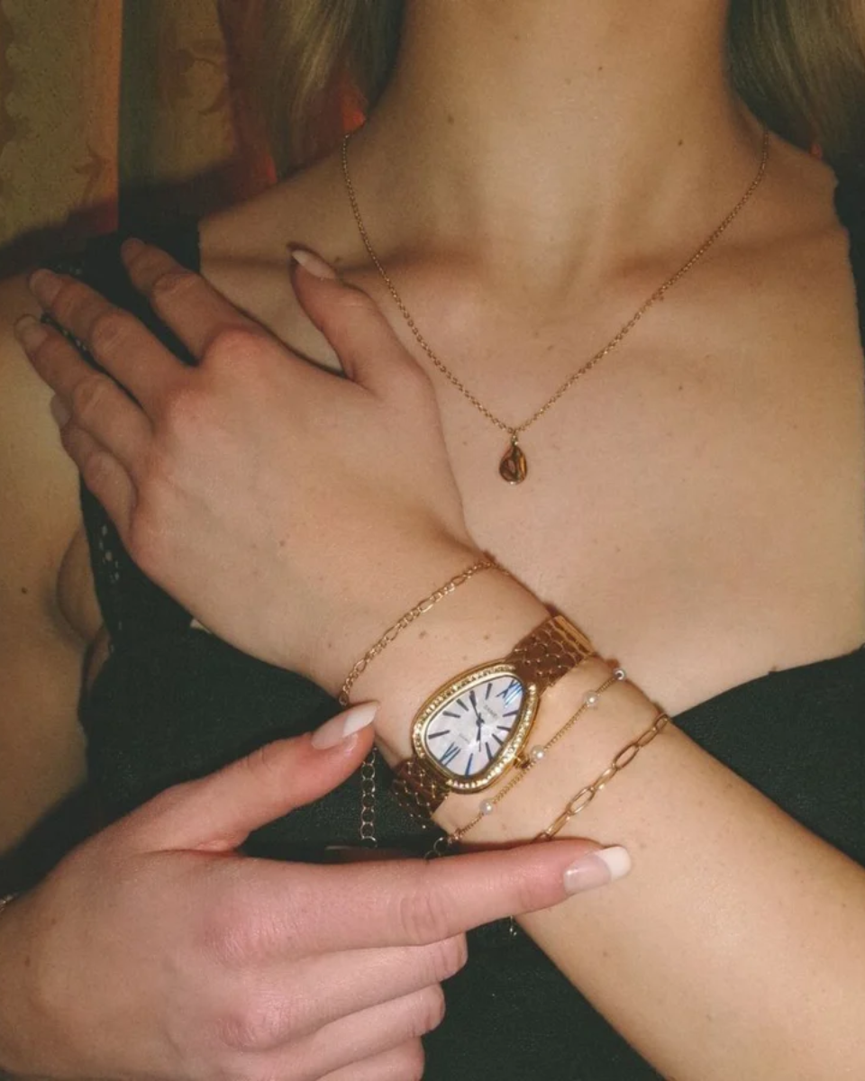 Aurelia – Teardrop design – Gold-toned watch-10173357064519-Ivory Ombre