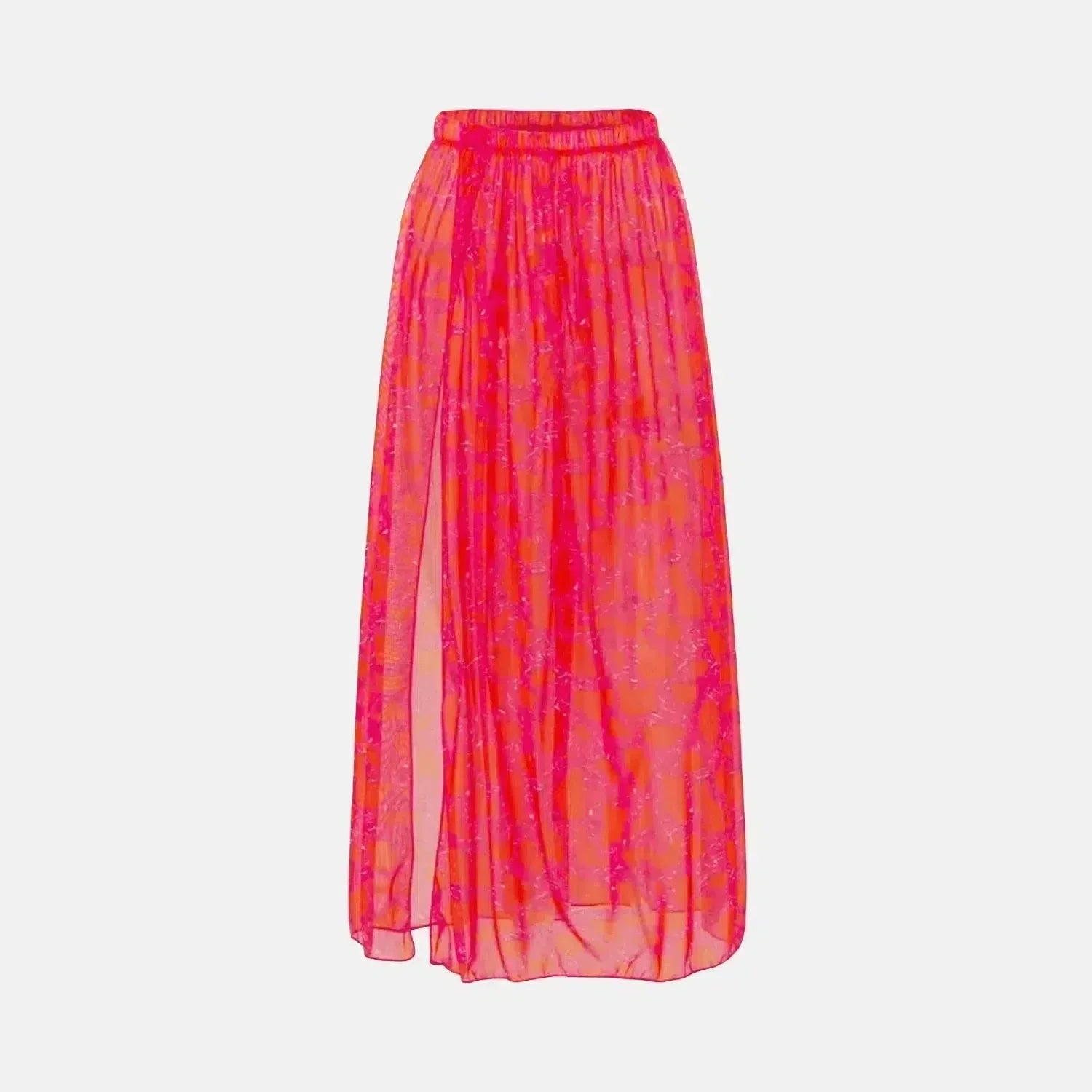 Aurivette Set – Pink – Ruffled bikini and slit skirt-10174705500487-Ivory Ombre