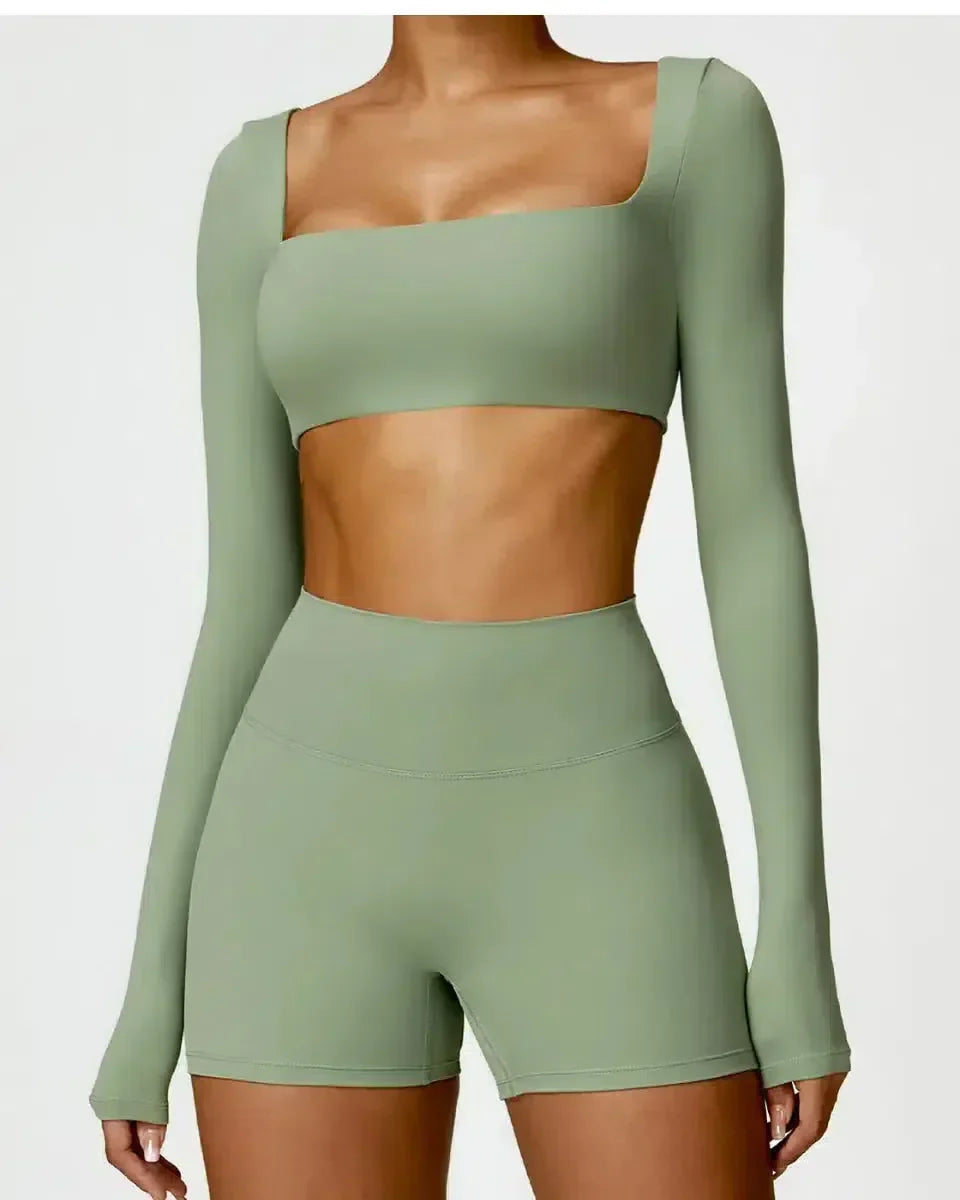 Brunella – Pastel hues – Quick-dry workout set-10174861181255-Ivory Ombre