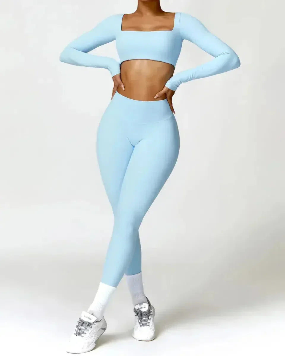 Brunella – Pastel hues – Quick-dry workout set-10174861181255-Ivory Ombre
