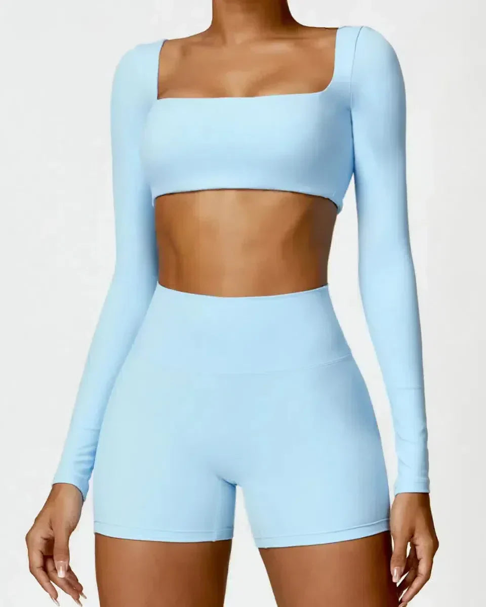 Brunella – Pastel hues – Quick-dry workout set-10174861181255-Ivory Ombre