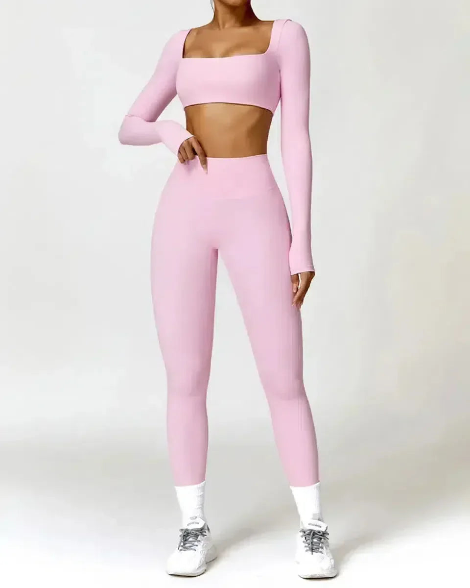 Brunella – Pastel hues – Quick-dry workout set-10174861181255-Ivory Ombre