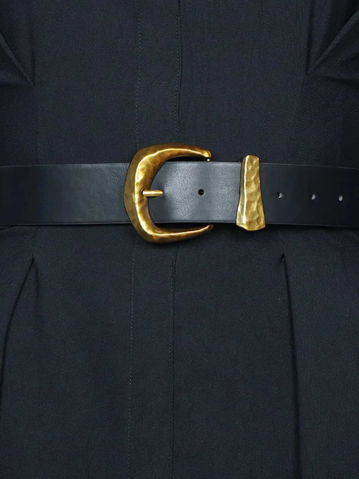 Calista – Sleek black finish – Faux leather belt-10174651990343-Ivory Ombre