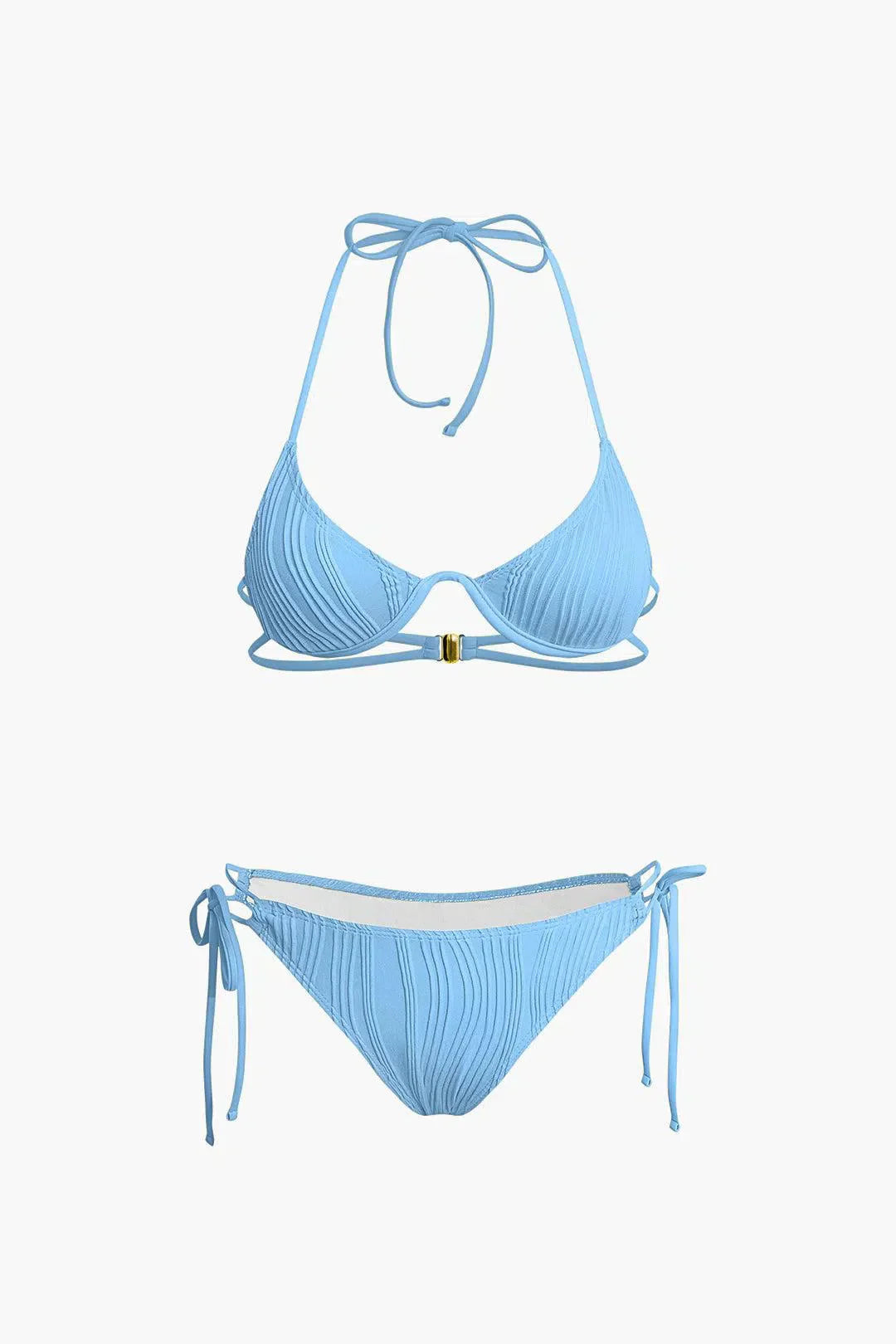Calyne – Elegant design – Ruched bikini set-10174712250695-Ivory Ombre