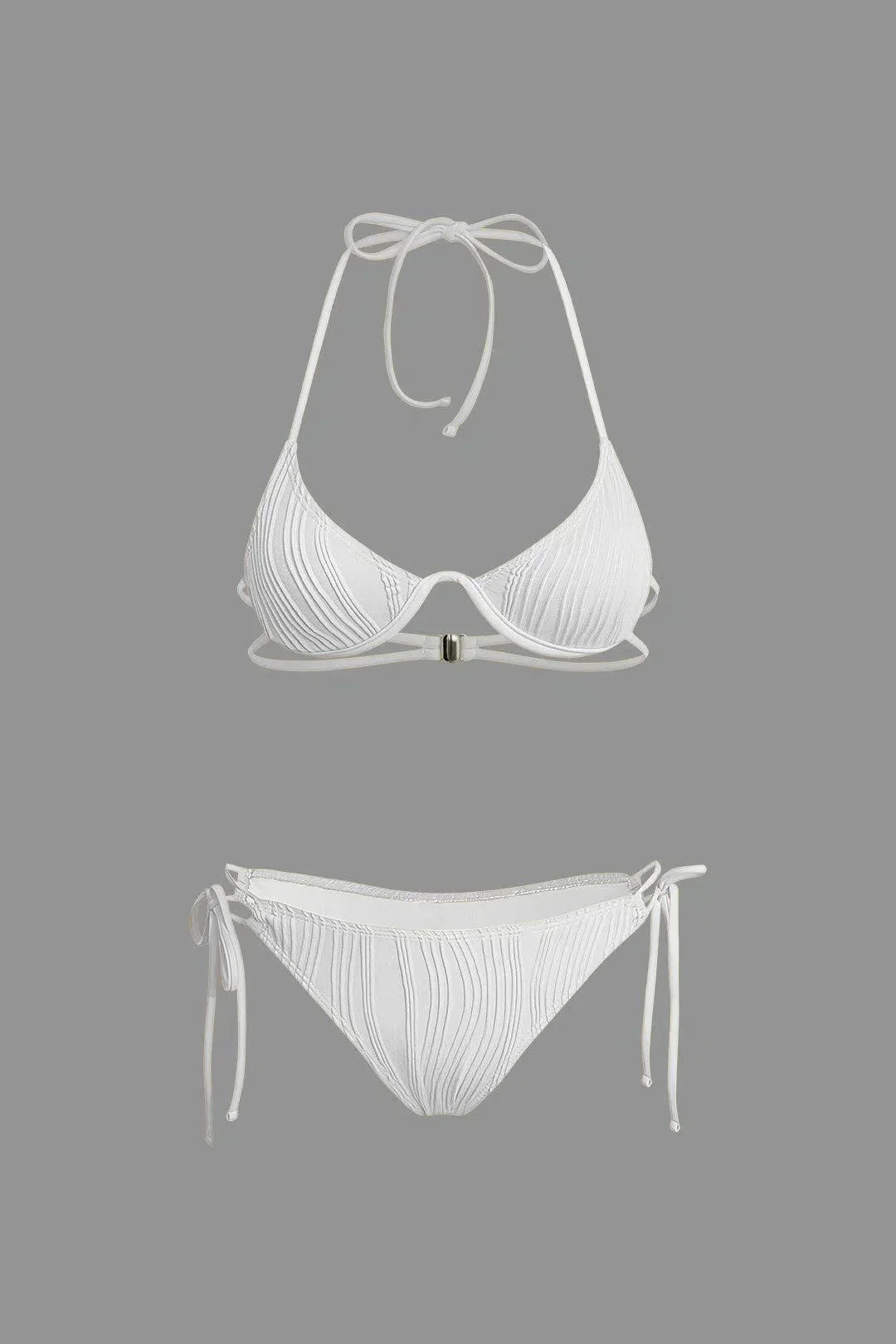 Calyne – Elegant design – Ruched bikini set-10174712250695-Ivory Ombre