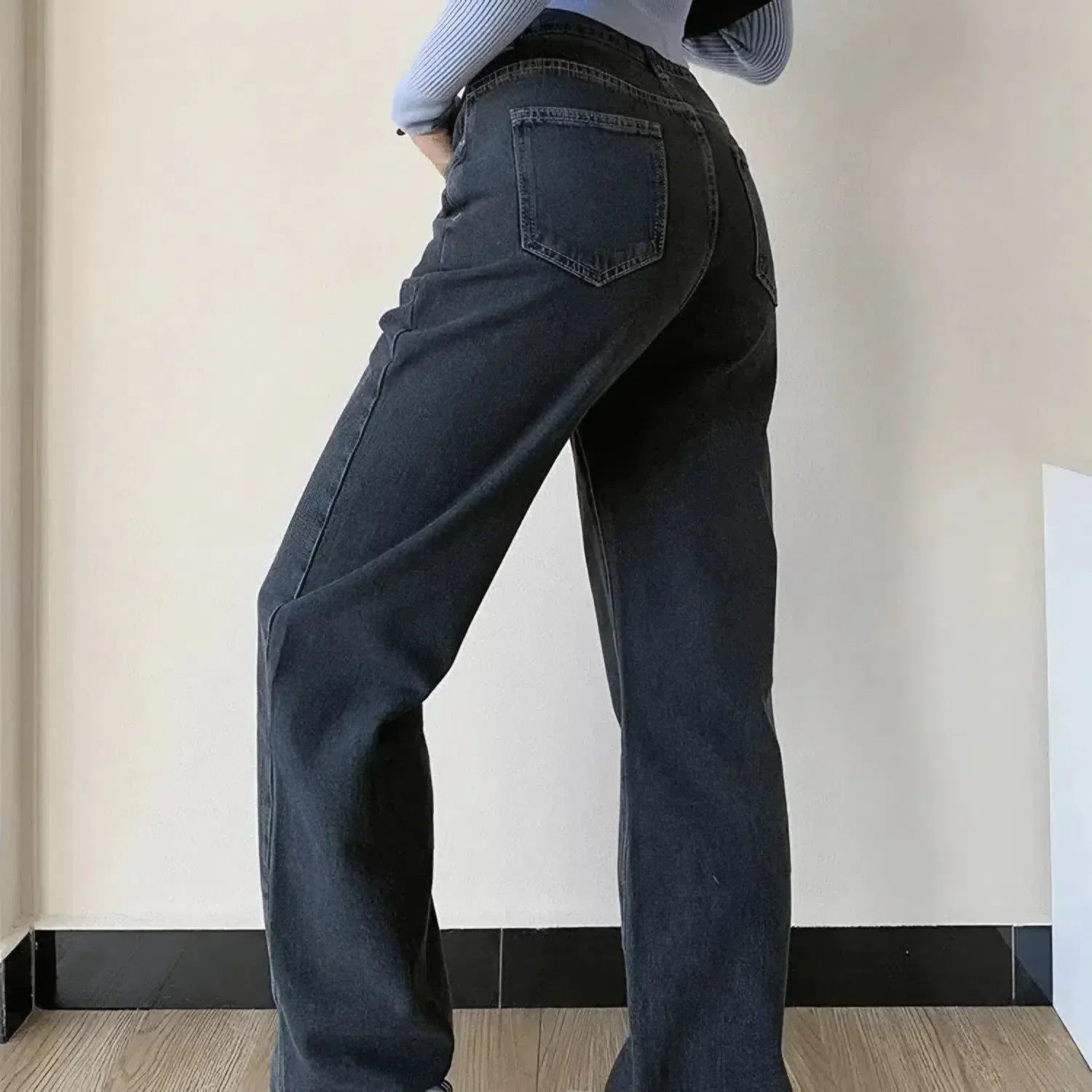 Casila – Asymmetrical closure – Straight-leg jeans-10174843420999-Ivory Ombre