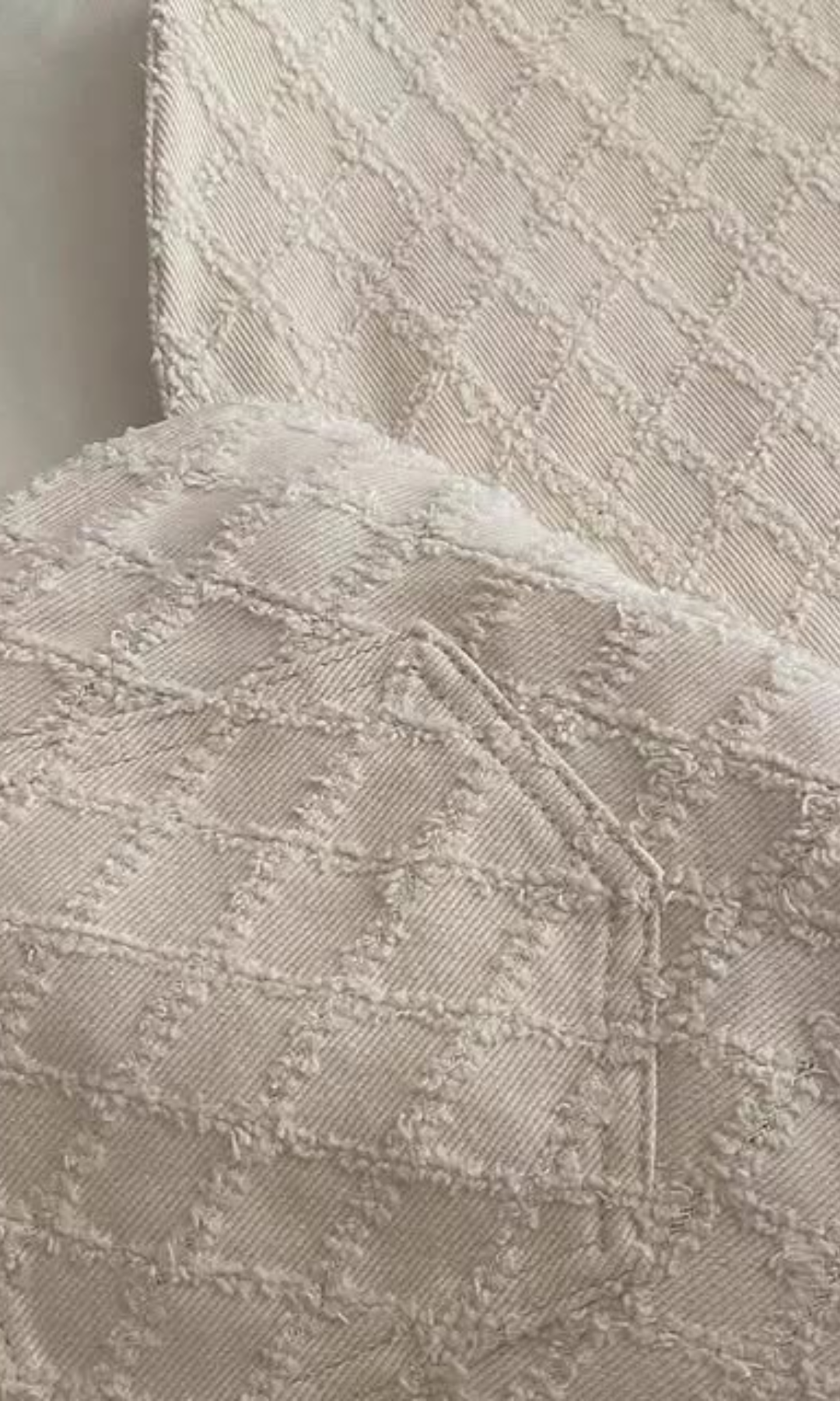 Cerelline – Textured lattice weave – Wide leg trousers-10174848205127-Ivory Ombre