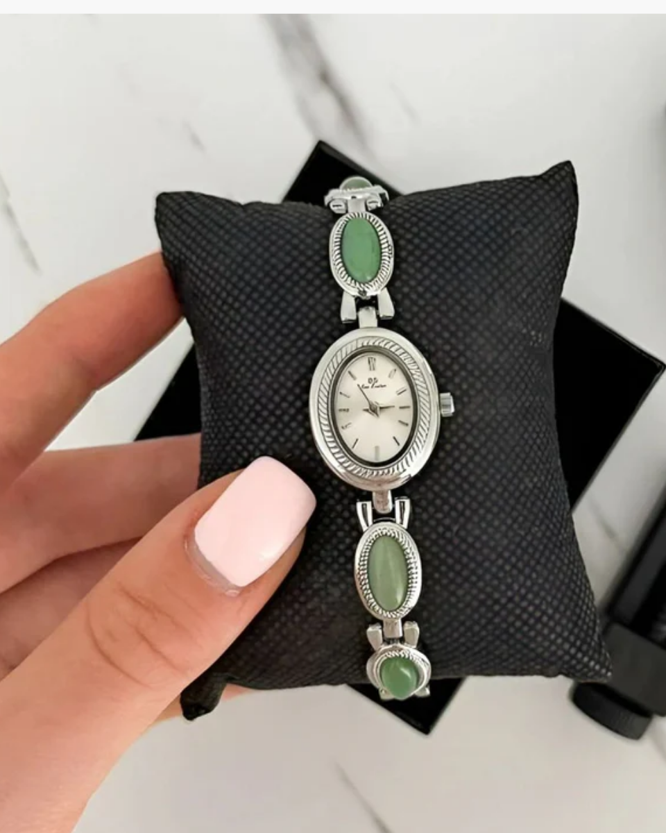 Cettina – Green stone accents – Vintage watch-10173356376391-Ivory Ombre