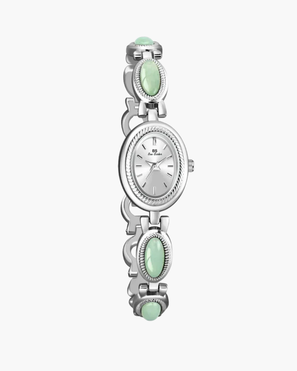 Cettina – Green stone accents – Vintage watch-10173356376391-Ivory Ombre
