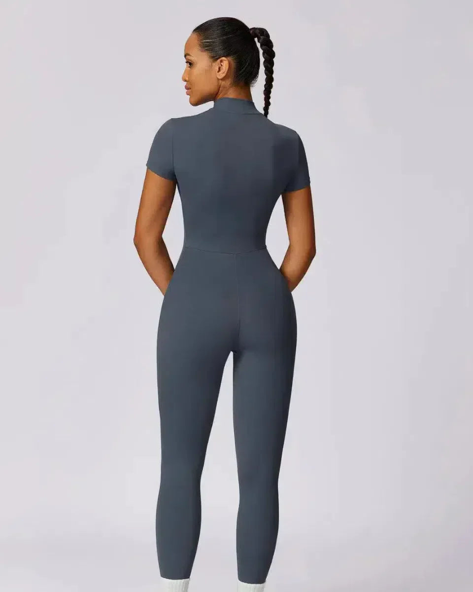 Chiarina – Sculpting fit – Timeless activewear jumpsuit-10174779818311-Ivory Ombre