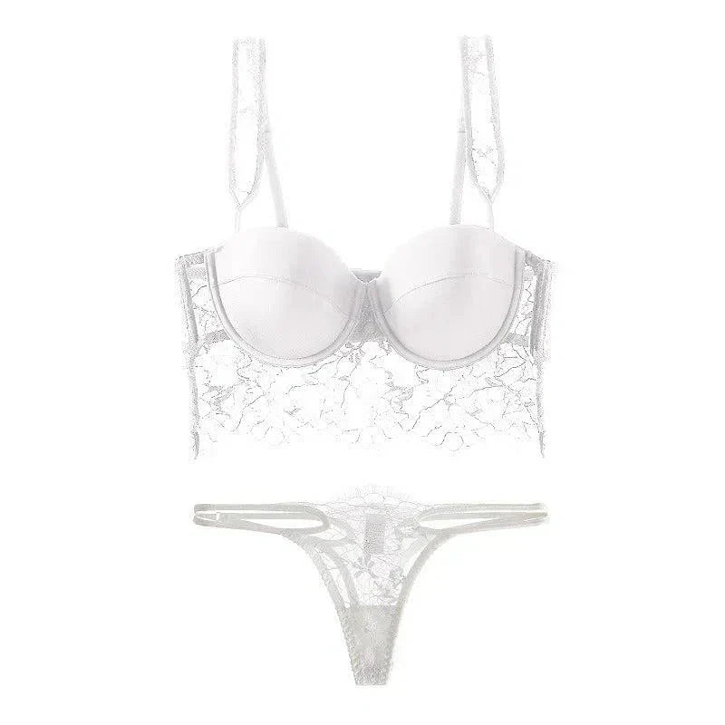 Cieline – Lace eyelash trim – Lingerie set-10174861705543-Ivory Ombre