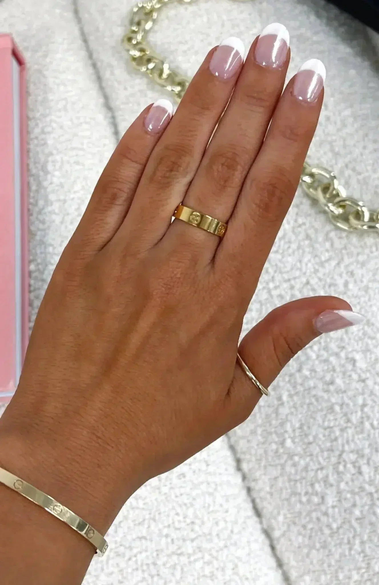Clairette – Chunky design – Gold-plated ring-10173353623879-Ivory Ombre