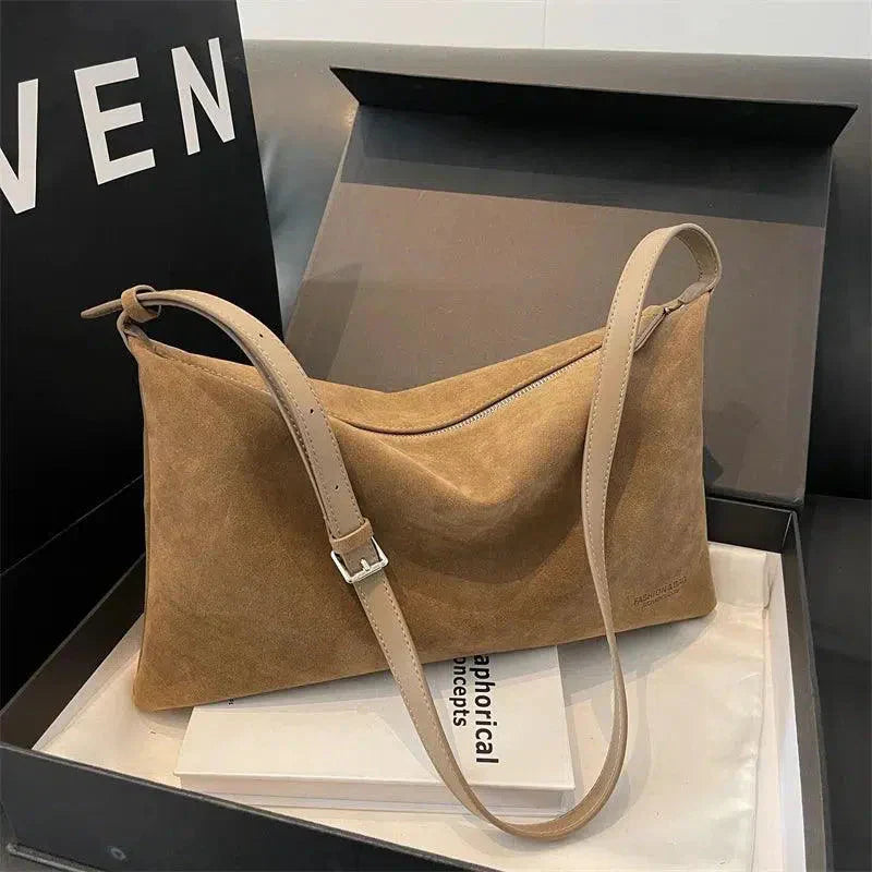 Claudia – Classic refined design – Suede crossbody-10174665851207-Ivory Ombre