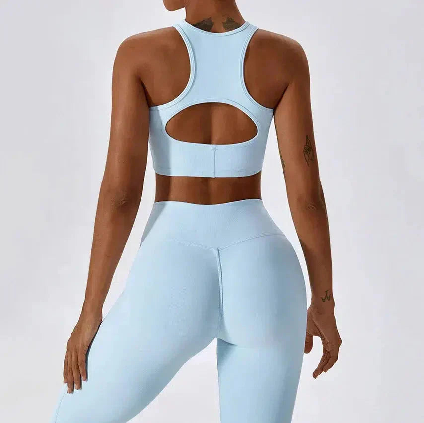 Costanza – Stretchy fabric – Sculpting workout set-10174860755271-Ivory Ombre