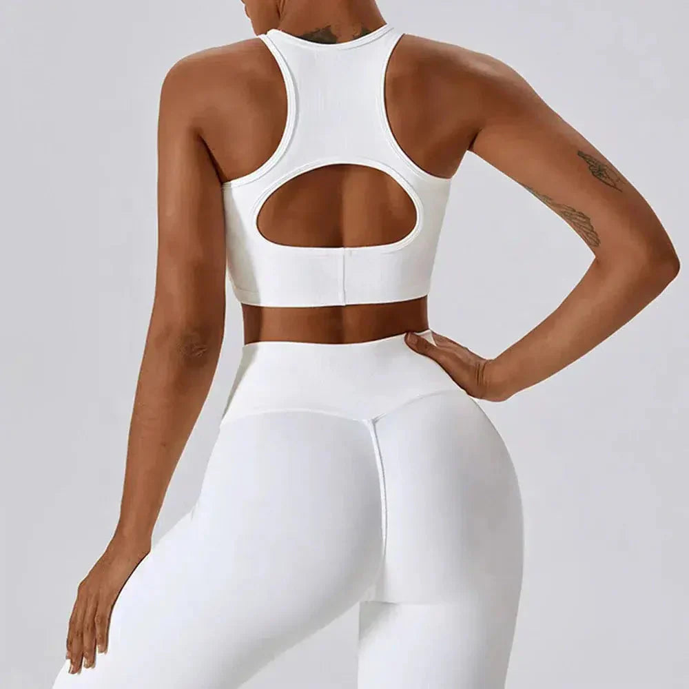 Costanza – Stretchy fabric – Sculpting workout set-10174860755271-Ivory Ombre