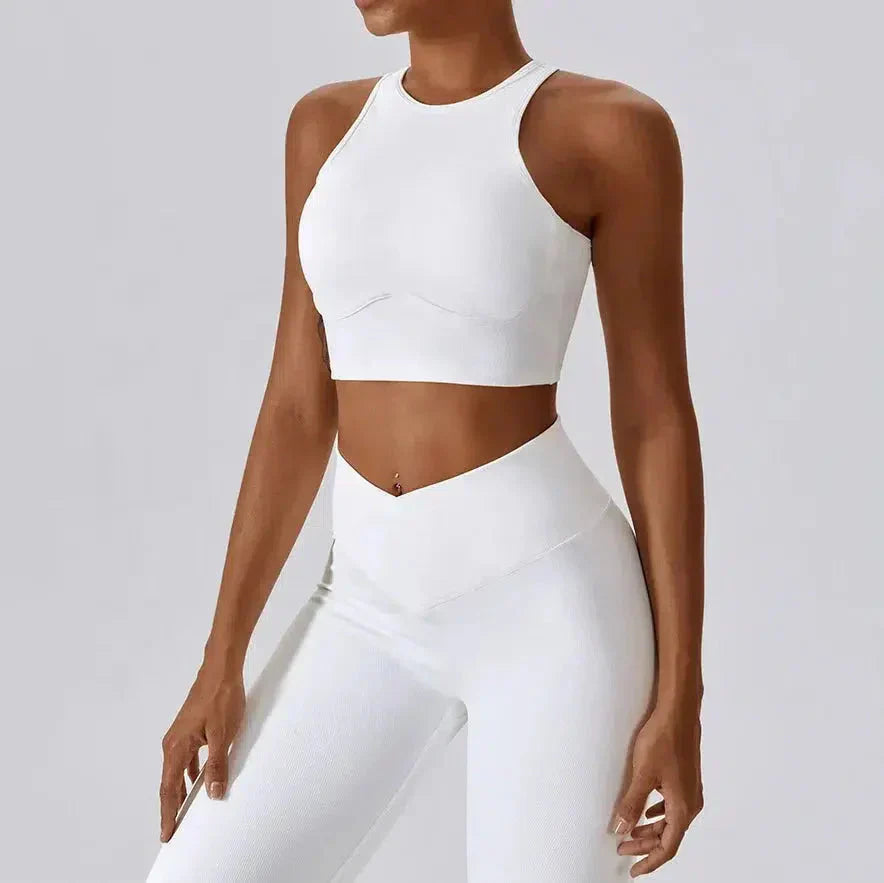 Costanza – Stretchy fabric – Sculpting workout set-10174860755271-Ivory Ombre