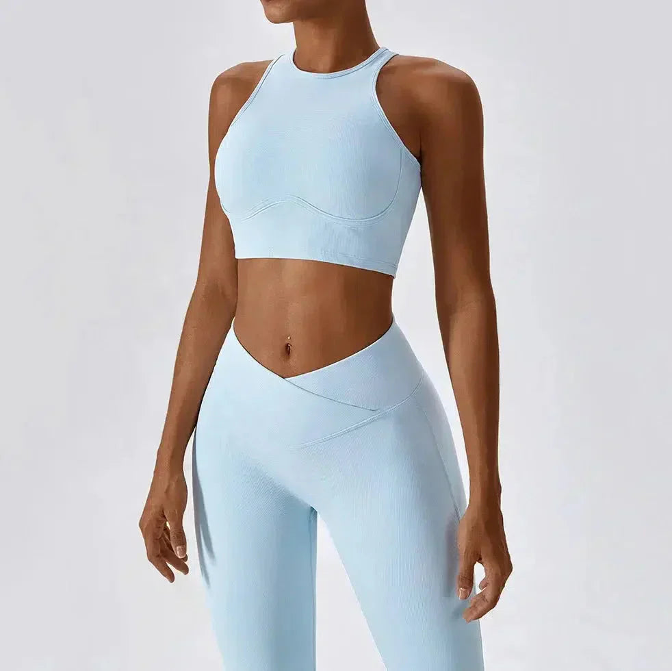 Costanza – Stretchy fabric – Sculpting workout set-10174860755271-Ivory Ombre