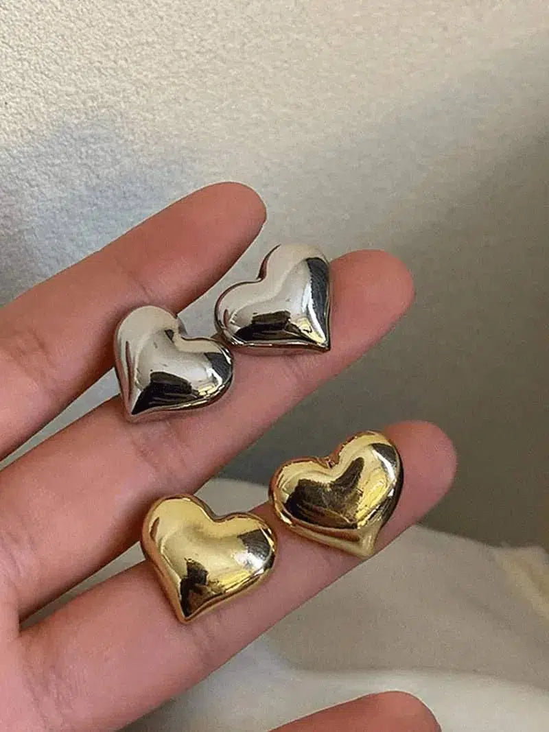 Cuore – Chunky design – Heart earrings-10173354541383-Ivory Ombre