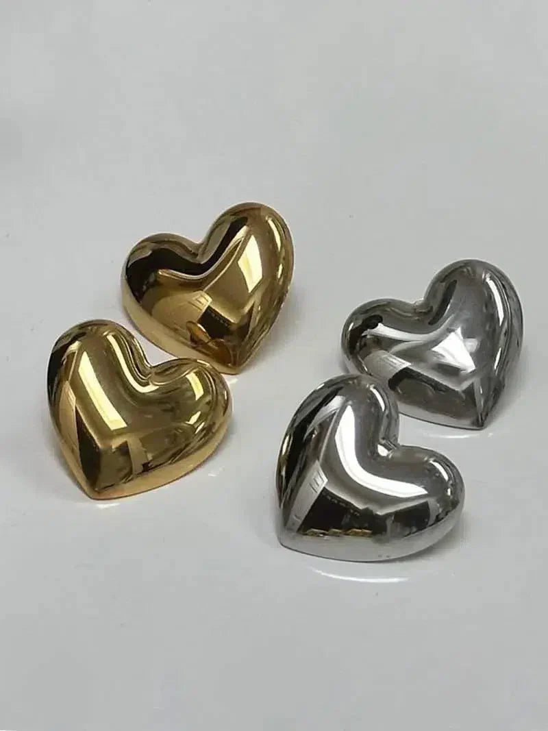 Cuore – Chunky design – Heart earrings-10173354541383-Ivory Ombre