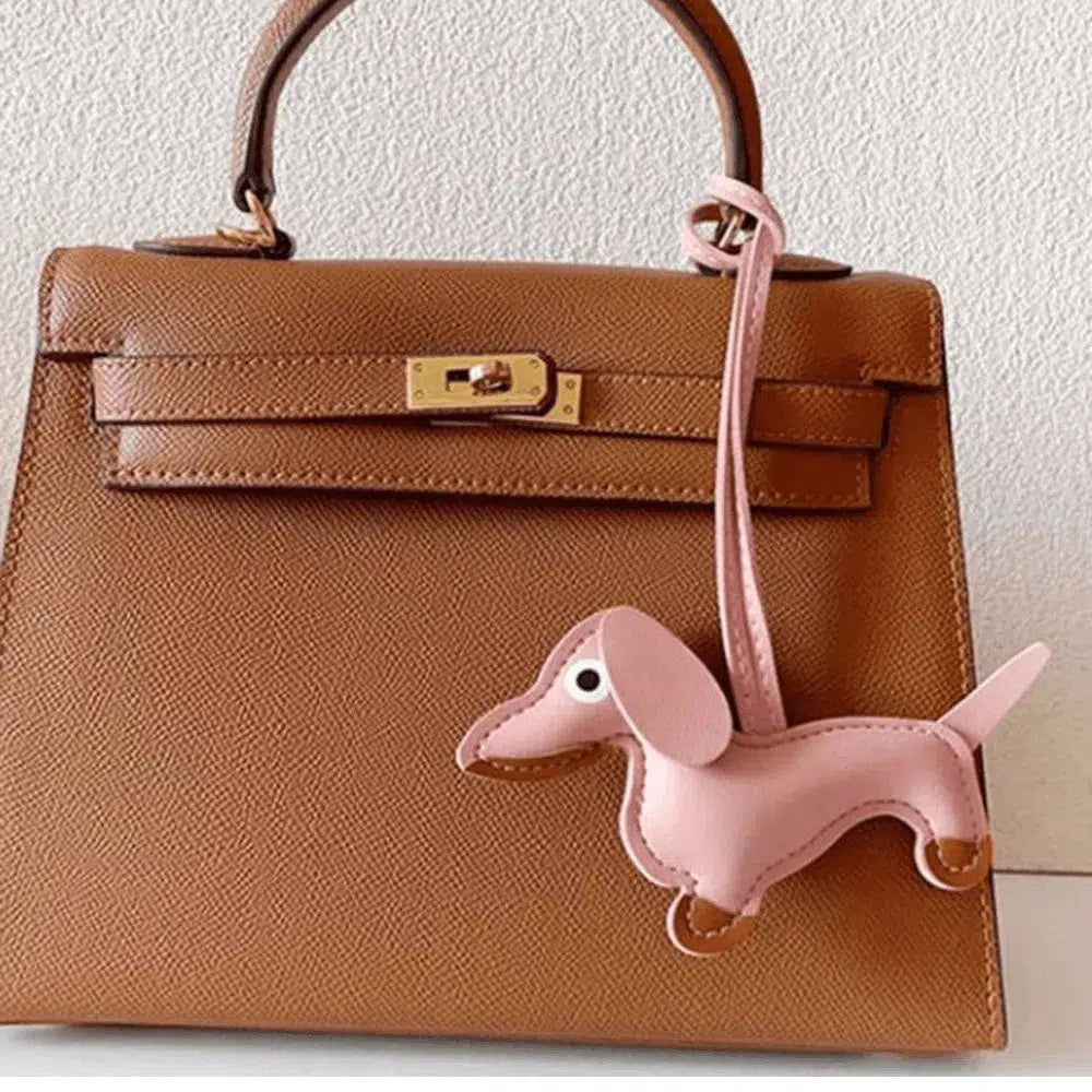 Dachshund – Playful dachshund design – Bag charm-10174669390151-Ivory Ombre