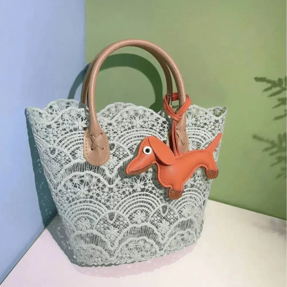 Dachshund – Playful dachshund design – Bag charm-10174669390151-Ivory Ombre