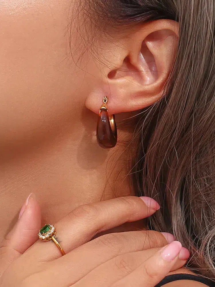 Daliana – Bold burgundy – Acrylic earrings-10173354246471-Ivory Ombre