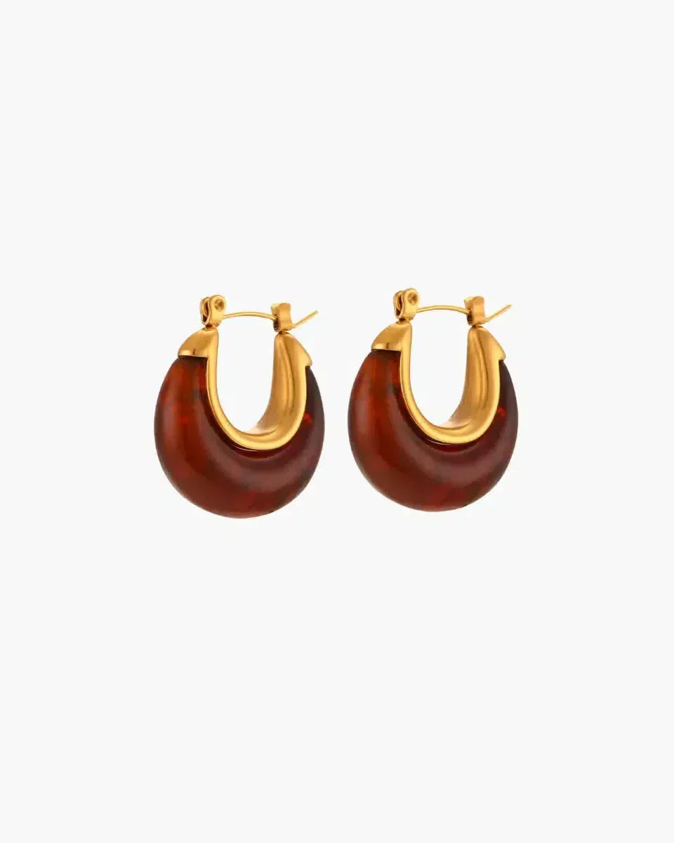 Daliana – Bold burgundy – Acrylic earrings-10173354246471-Ivory Ombre