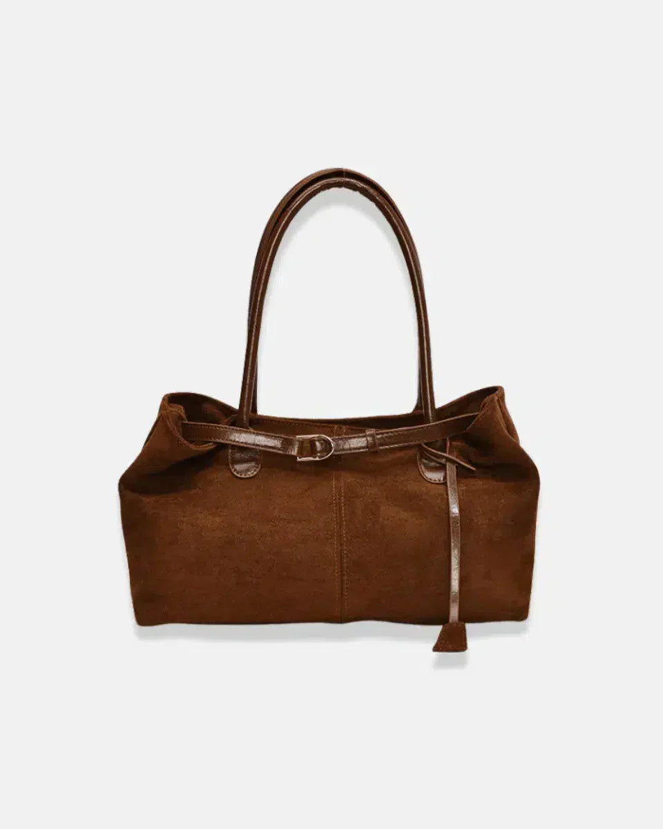 Damon – Autumn elegance – Suede tote bag-10174666932551-Ivory Ombre
