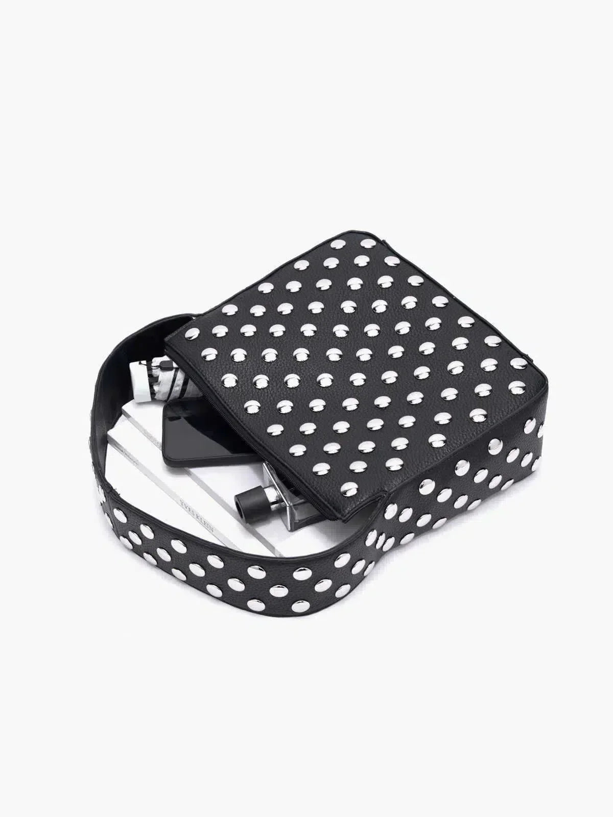 Delfina – Silver-tone studs – Handbag-10174665949511-Ivory Ombre