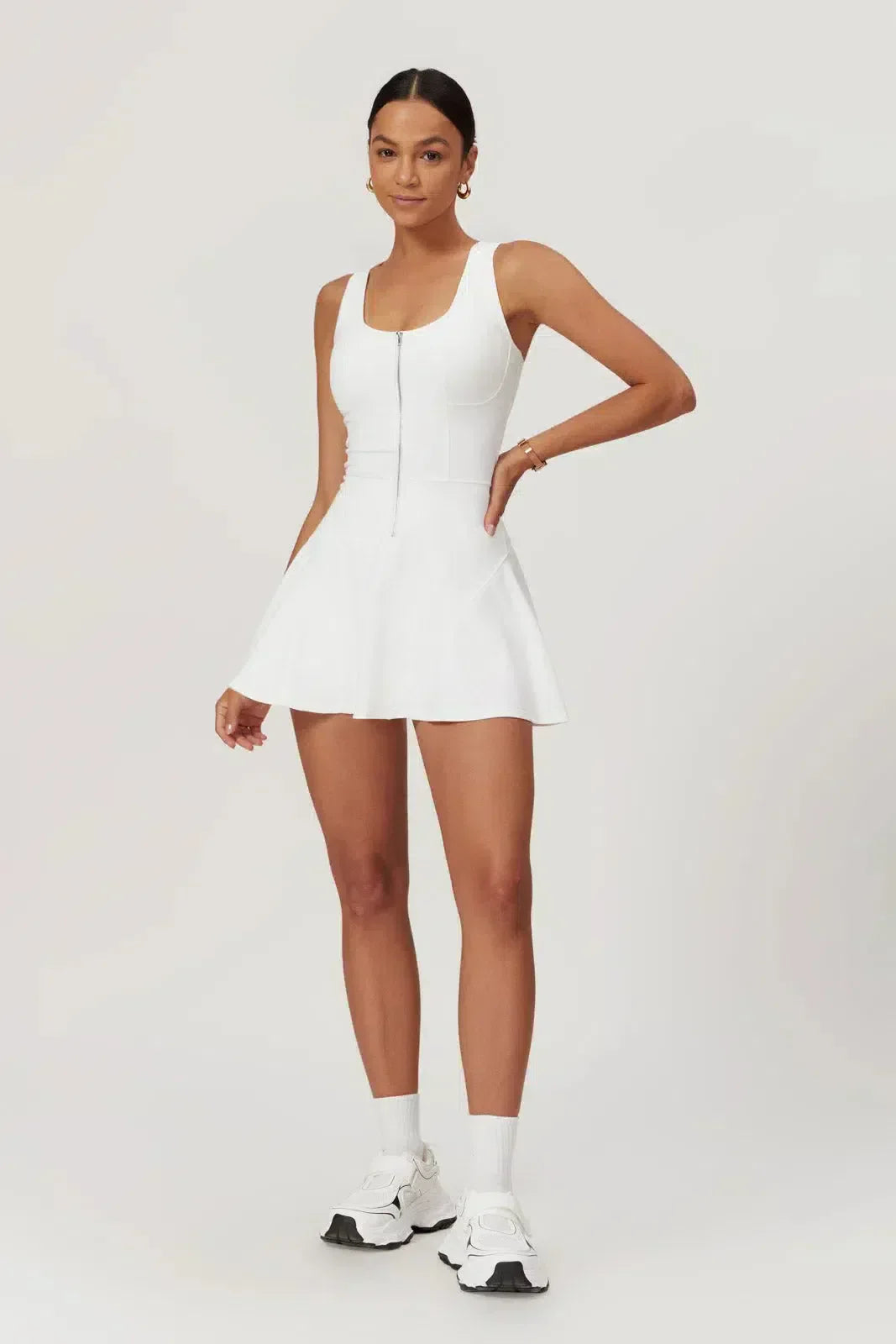 Delphine – Built-in shorts – Active mini dress-10174780047687-Ivory Ombre